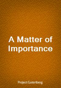 A Matter of Importance (커버이미지)